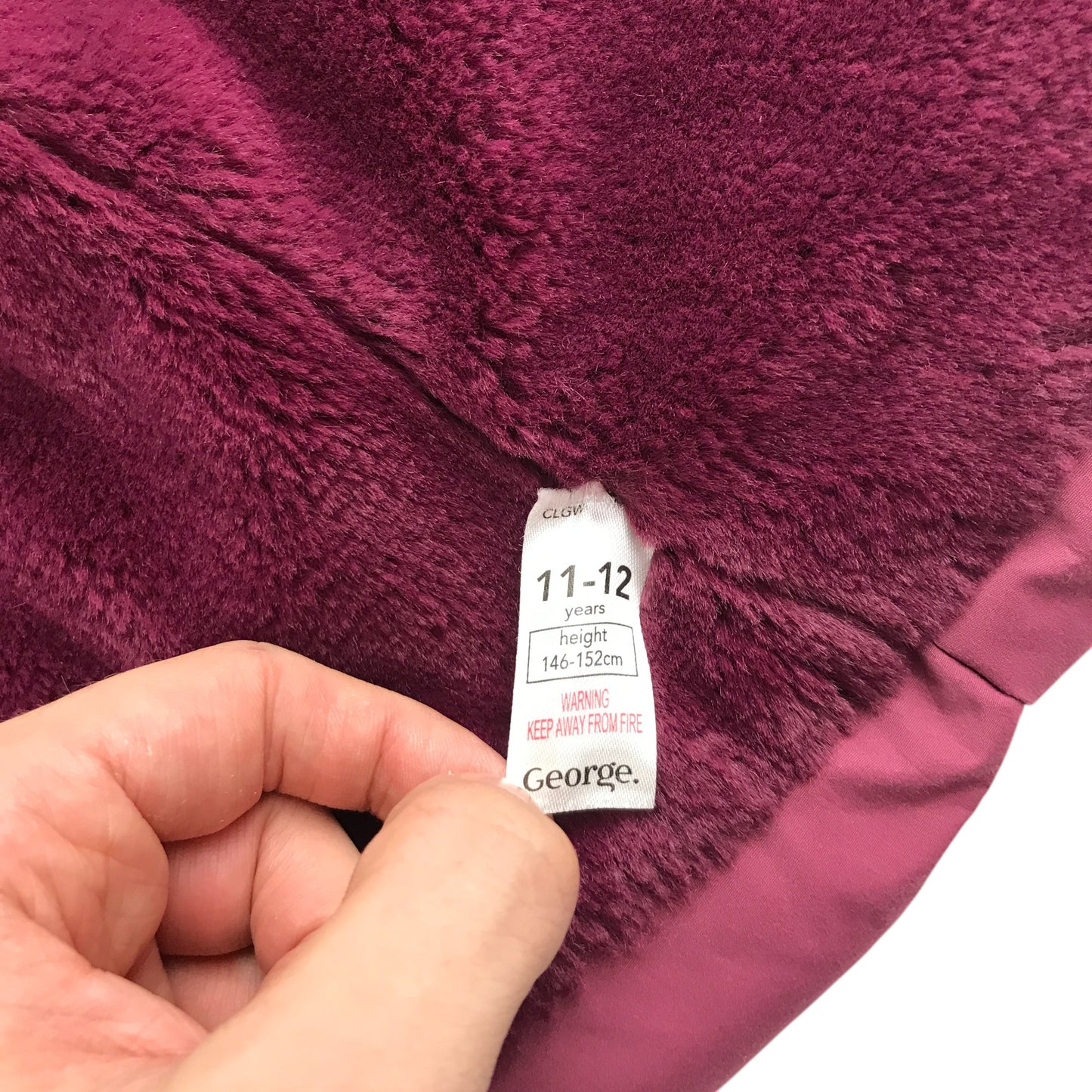 George jacket 11-12 years pink parka fluffy lining
