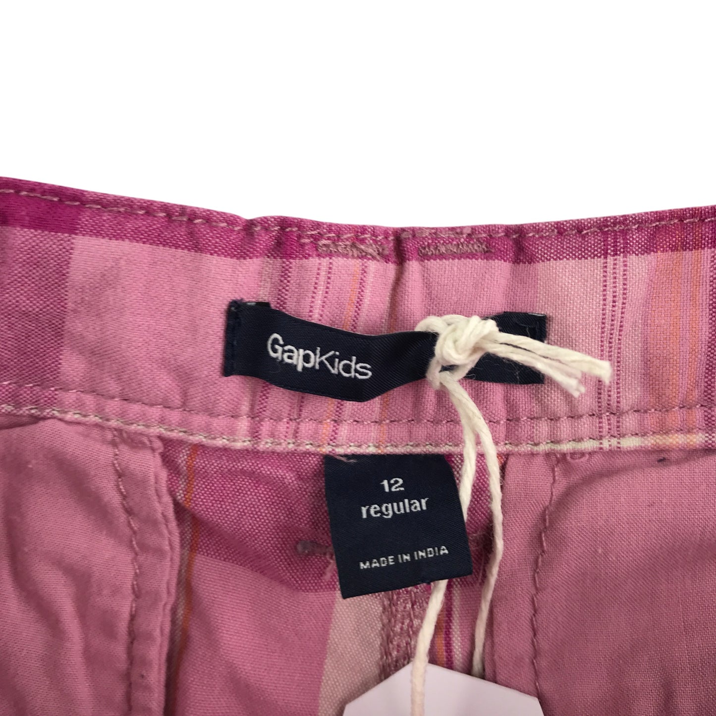 GAP shorts 11-12 years pink checked cotton