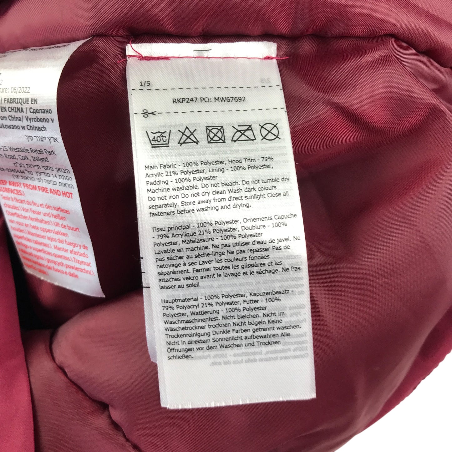Regatta jacket 11-12 years burgundy parka fluffy and warm lining