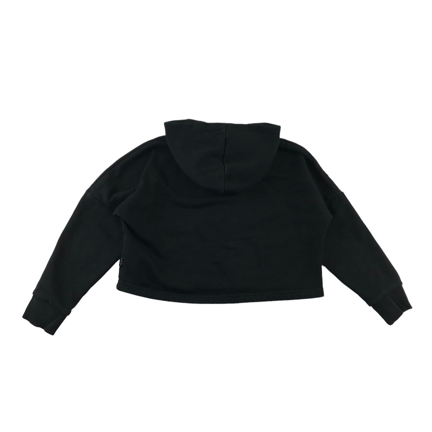 Puma Hoodie Age 7 Black Cropped Pink Logo