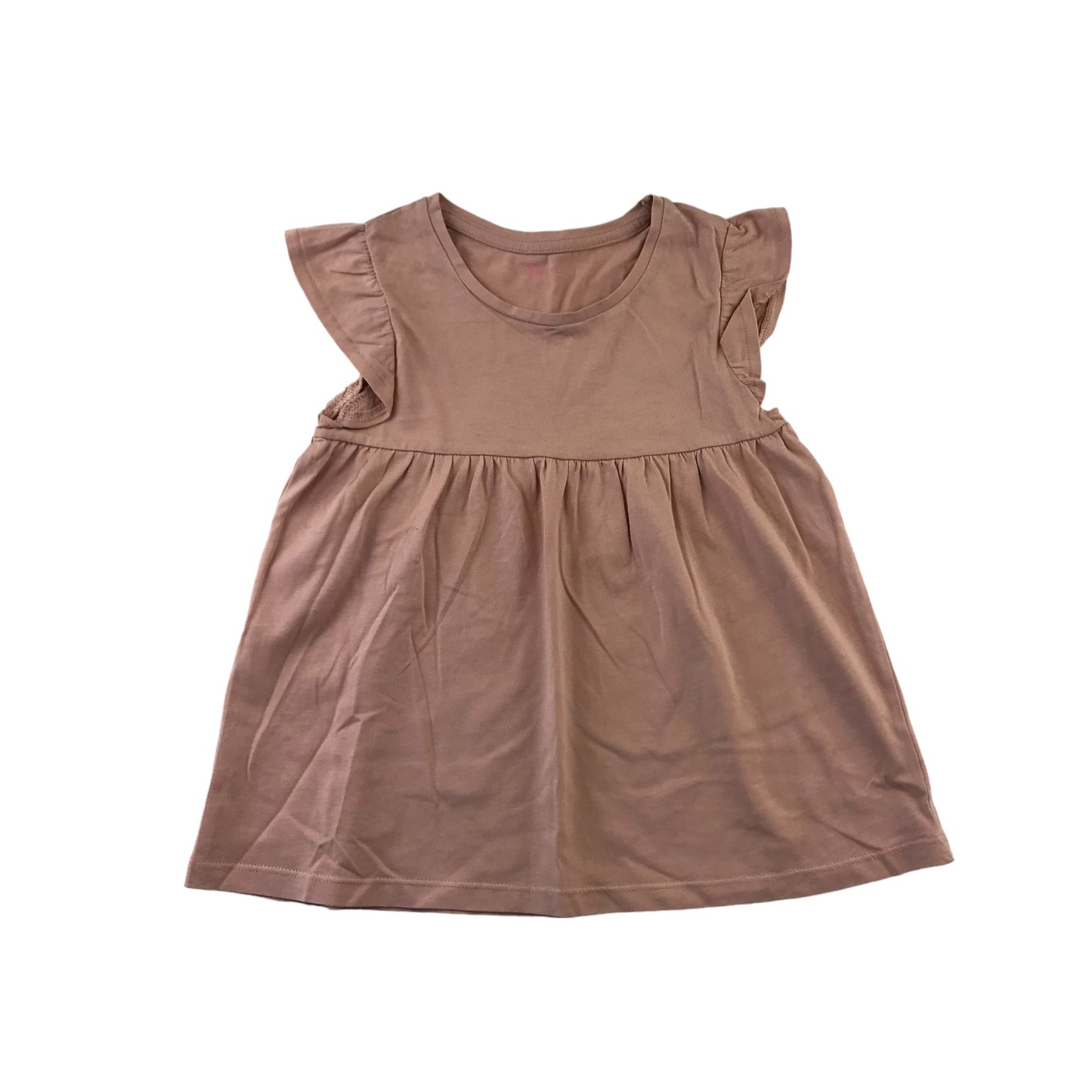 Tu Tops Bundle Age 5 Light Tan Brown and Beige Tones Butterfly Sleeve T-shirts Cotton