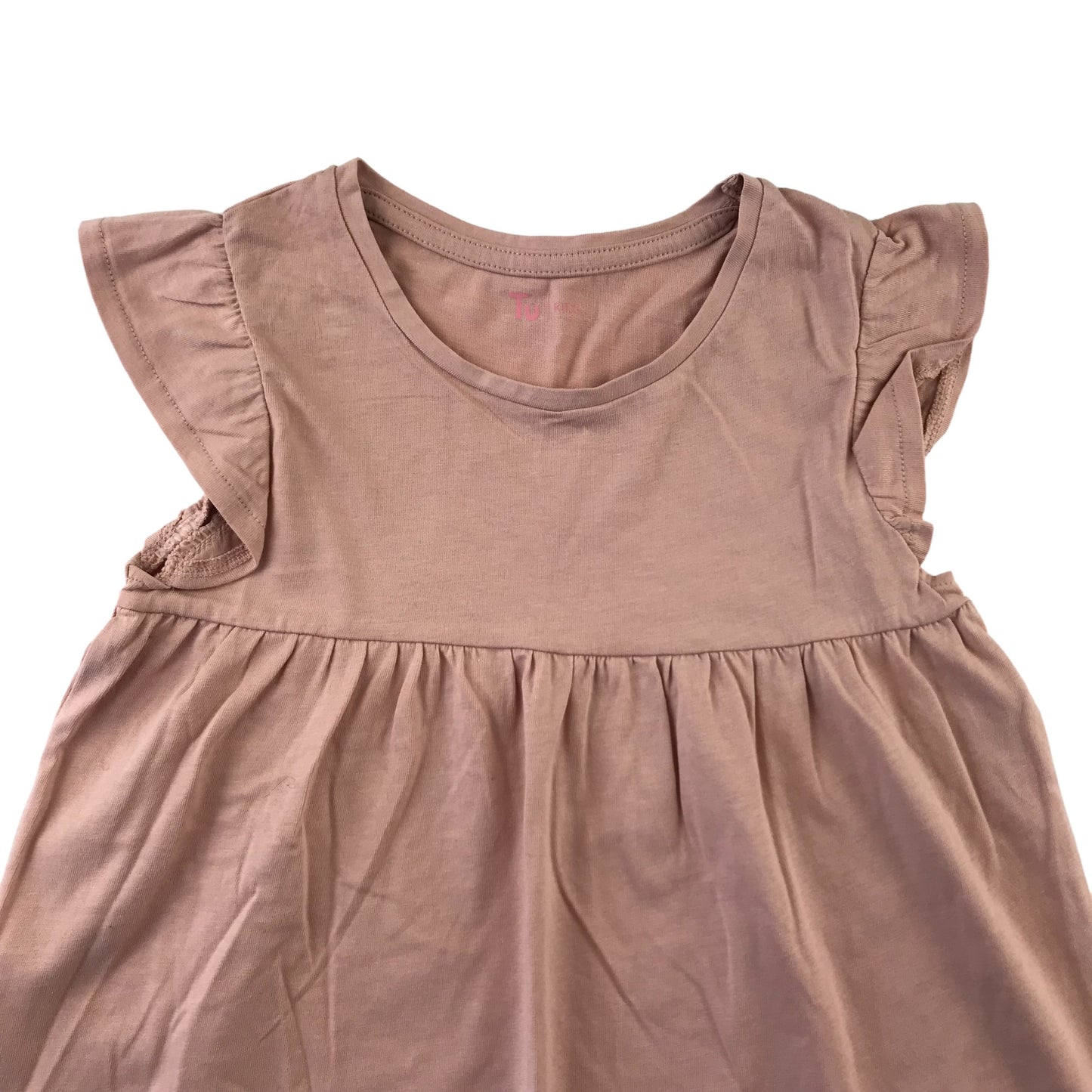Tu Tops Bundle Age 5 Light Tan Brown and Beige Tones Butterfly Sleeve T-shirts Cotton