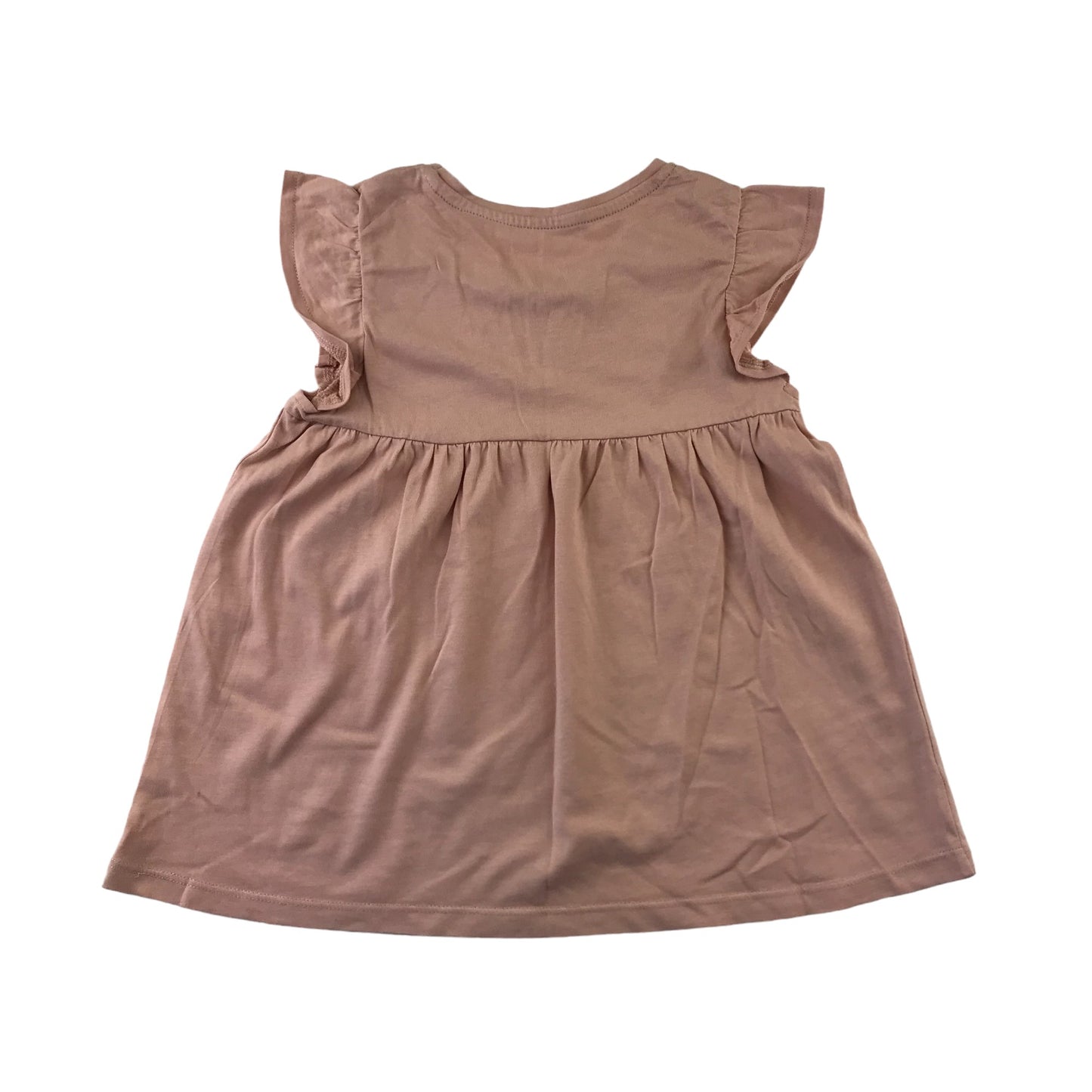 Tu Tops Bundle Age 5 Light Tan Brown and Beige Tones Butterfly Sleeve T-shirts Cotton