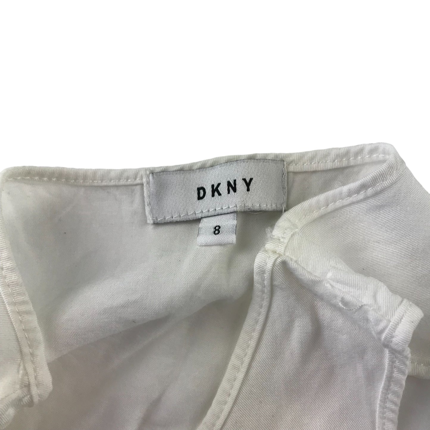 DKNY Top Age 8 White Flared Hem Slightly Cropped