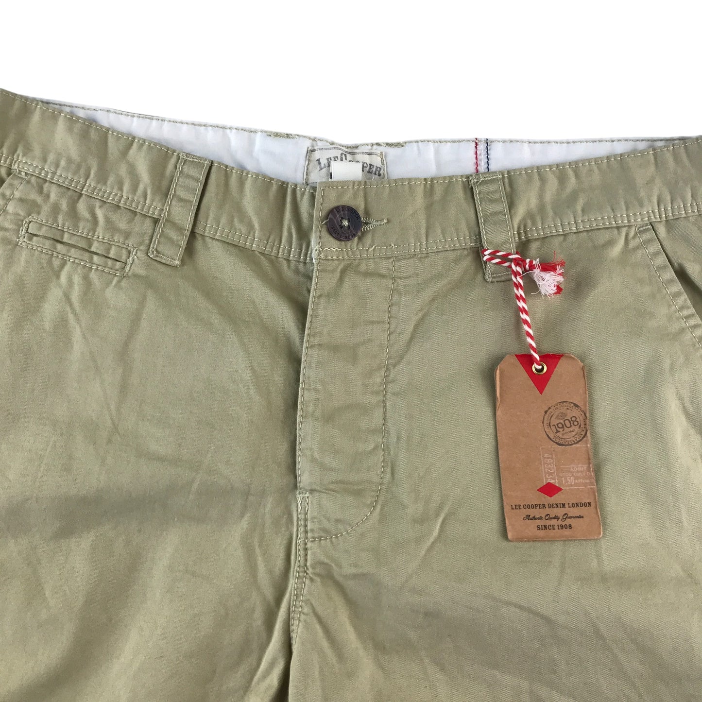 Lee Cooper shorts men's waist 36inch pale khaki chino style cotton