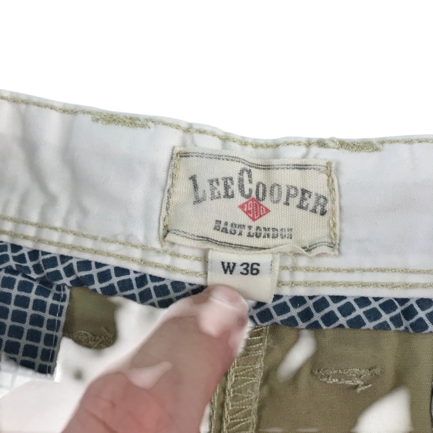 Lee Cooper shorts men's waist 36inch pale khaki chino style cotton