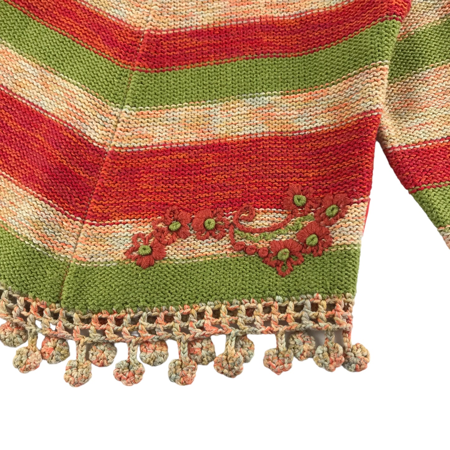 Pampolina Jumper Age 5 Red Green Multicolour Stripy Turtle Neck