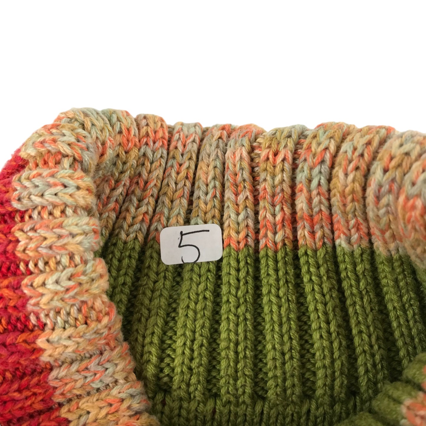 Pampolina Jumper Age 5 Red Green Multicolour Stripy Turtle Neck