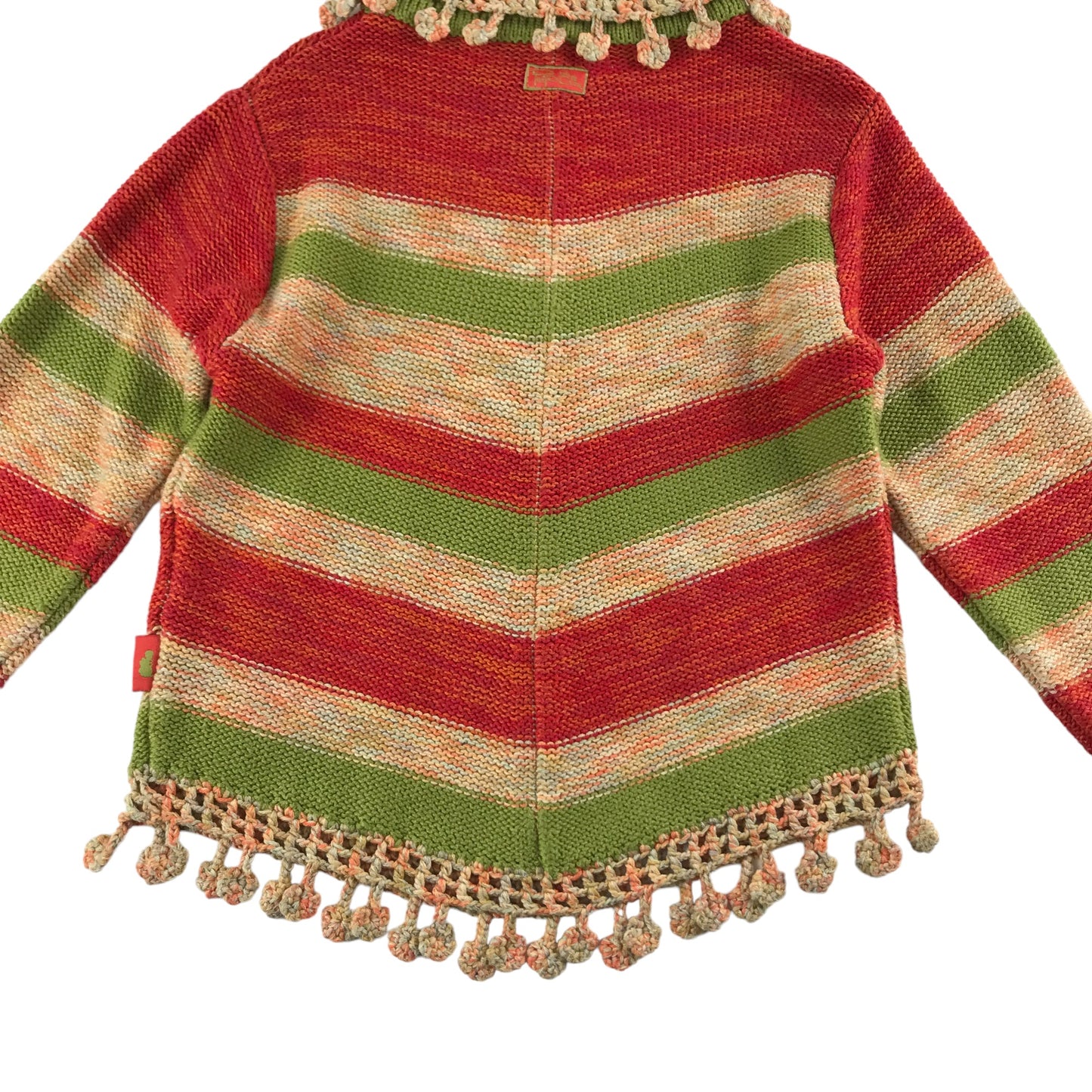 Pampolina Jumper Age 5 Red Green Multicolour Stripy Turtle Neck