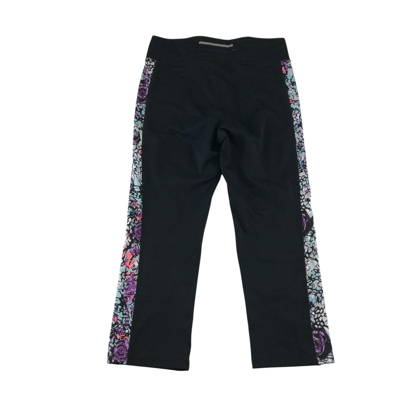 F&F sport leggings women's size 8 black with side panel graphic design