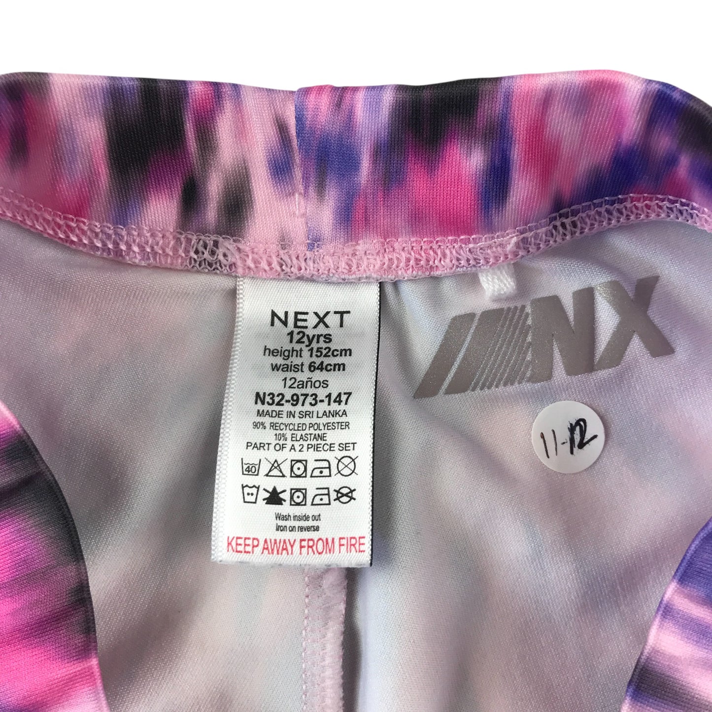 Next sport leggings 11-12 years pink graphic print