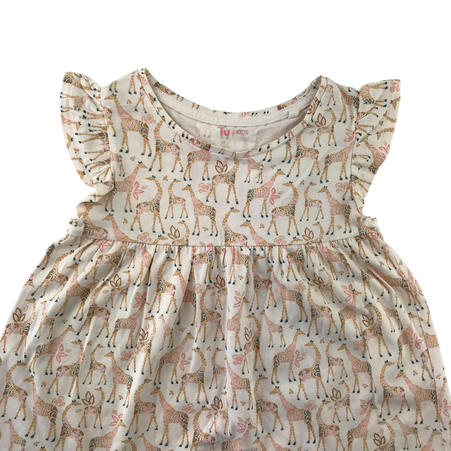 Tu Tops Bundle Age 5 Light Tan Brown and Beige Tones Butterfly Sleeve T-shirts Cotton