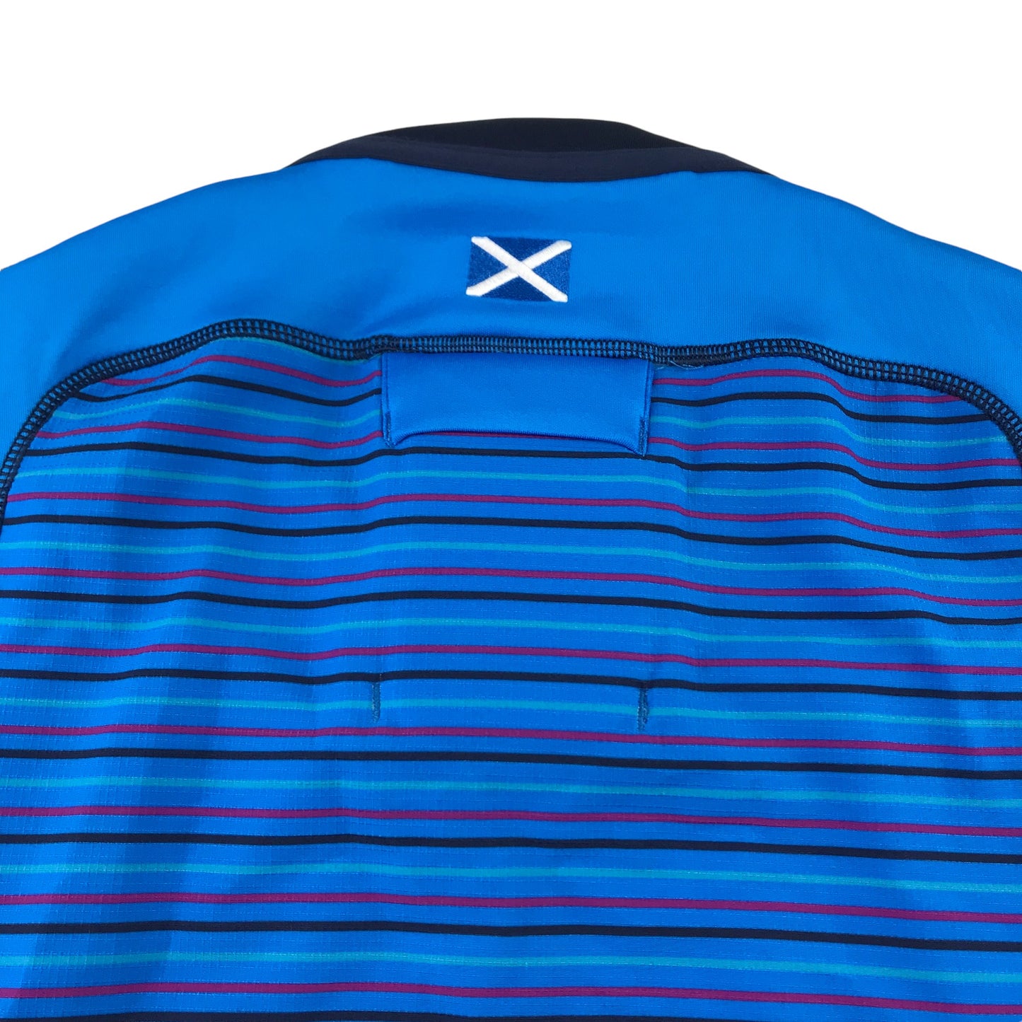 Macron Rugby Top Men's S Blue with Black and Purple Stripes