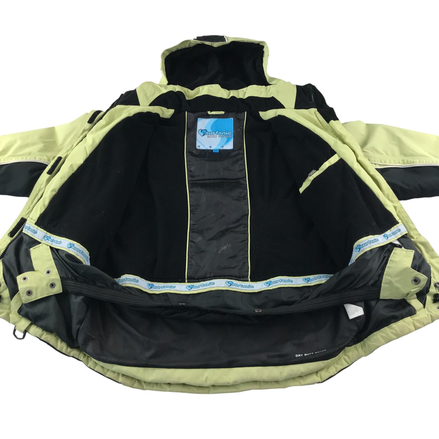 Surfanic 3000 ski jacket 9-10 years light green fleece lining waterproof