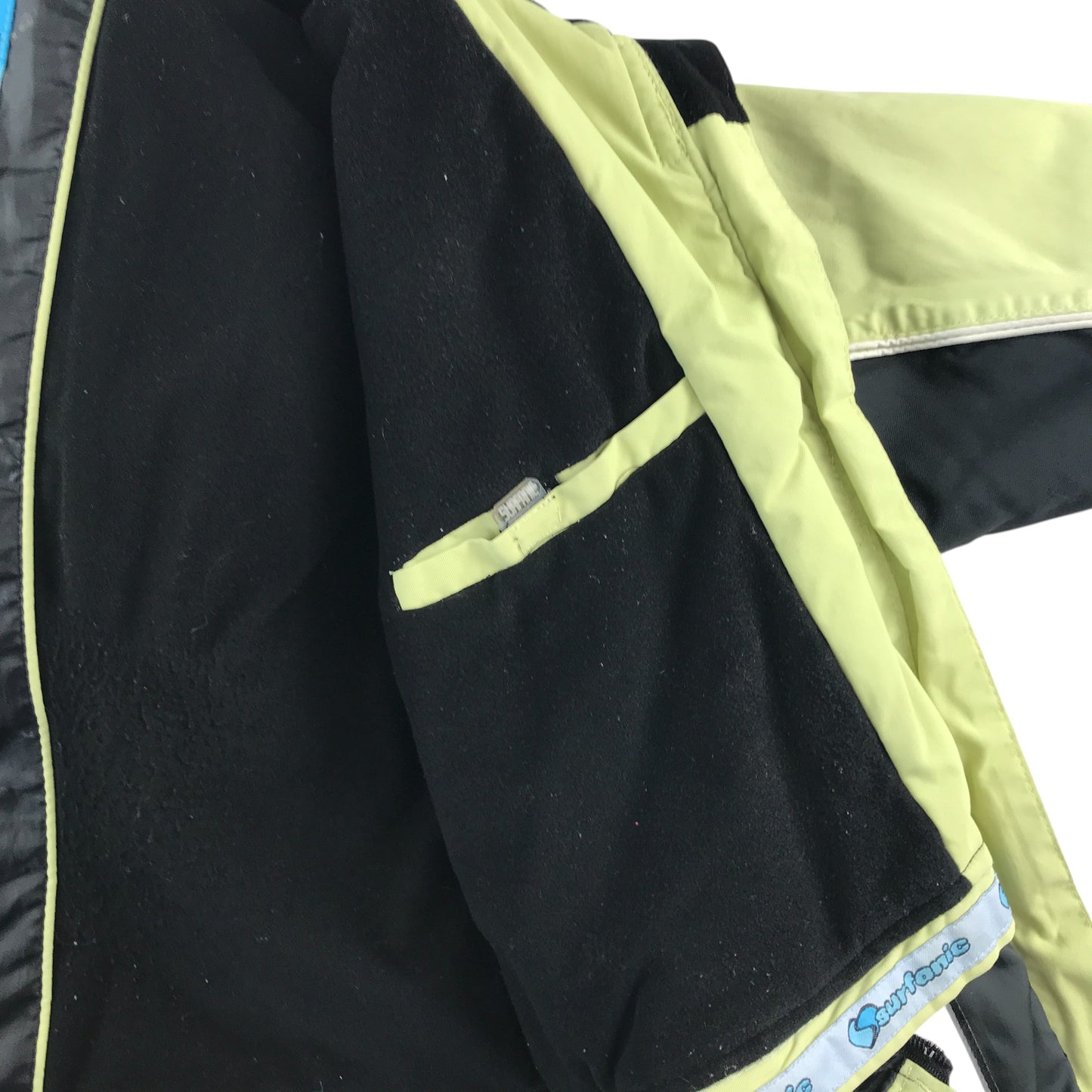 Surfanic 3000 ski jacket 9-10 years light green fleece lining waterproof