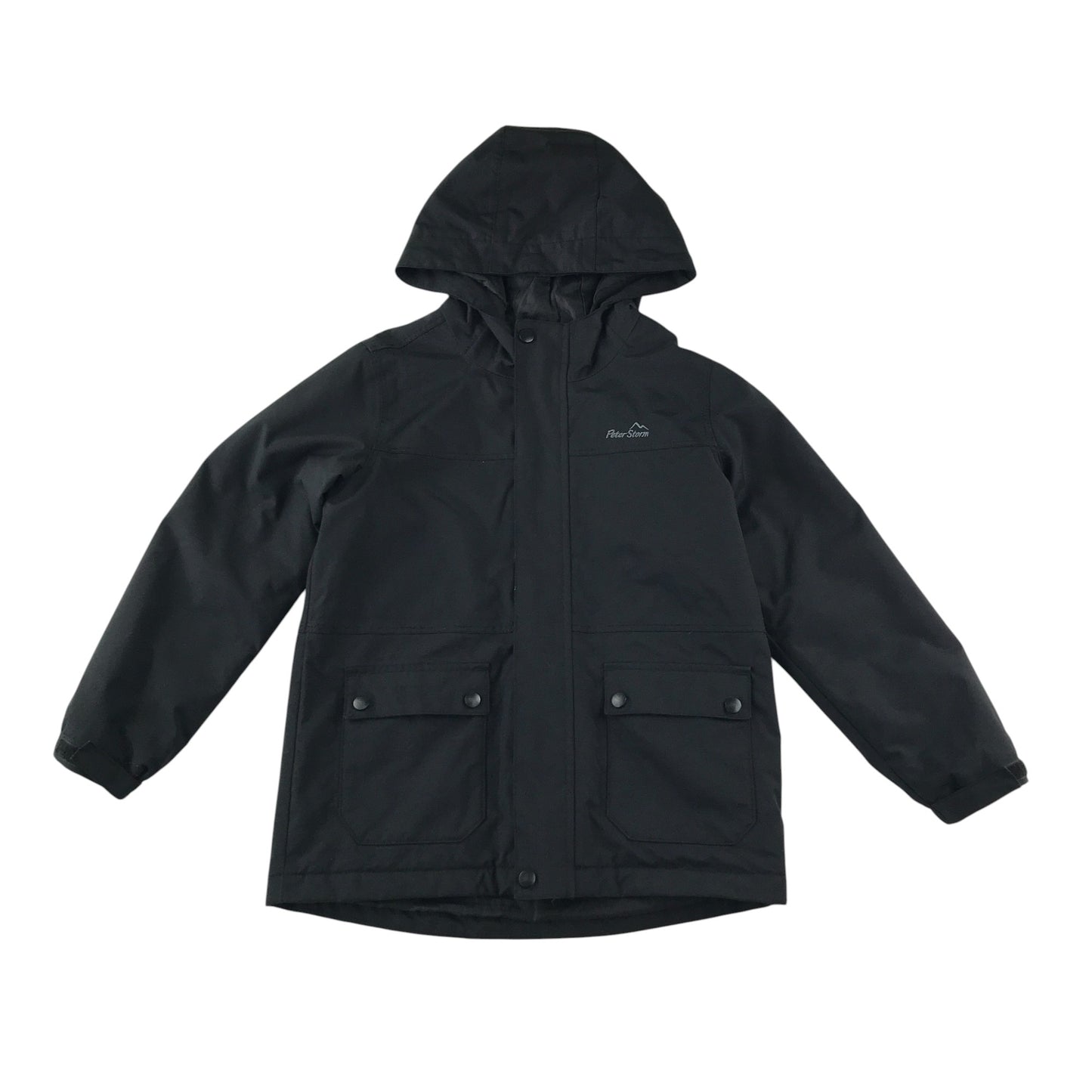 Peter Storm jacket 9-10 years black waterproof hard shell warm lining
