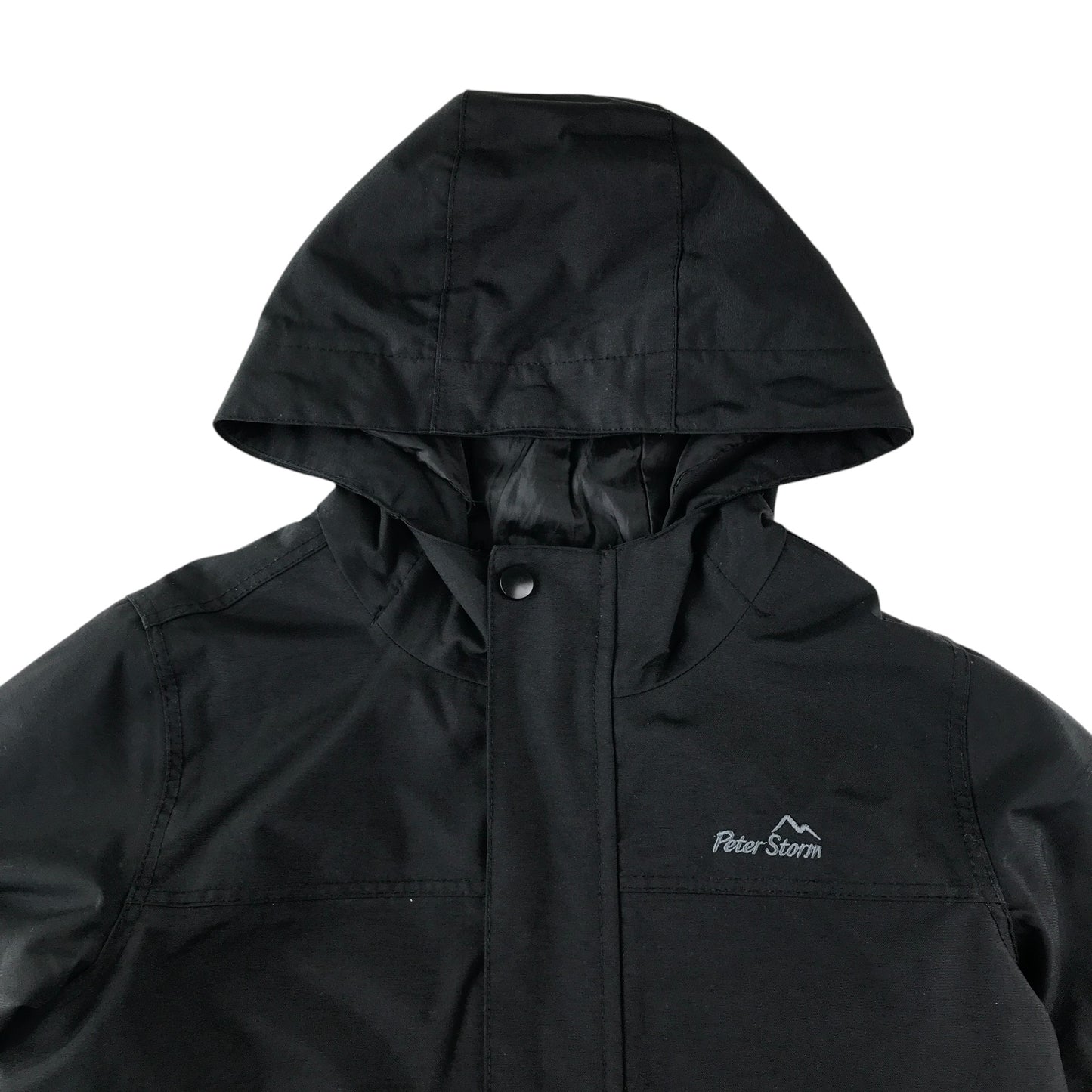 Peter Storm jacket 9-10 years black waterproof hard shell warm lining