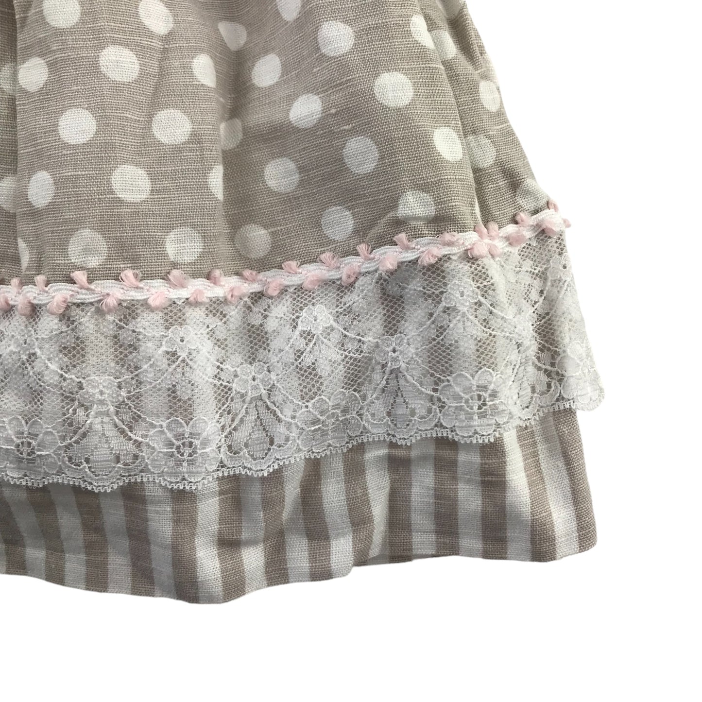 Miranda Dress Age 8 Greige Colour Polka Dot Lace Detailing