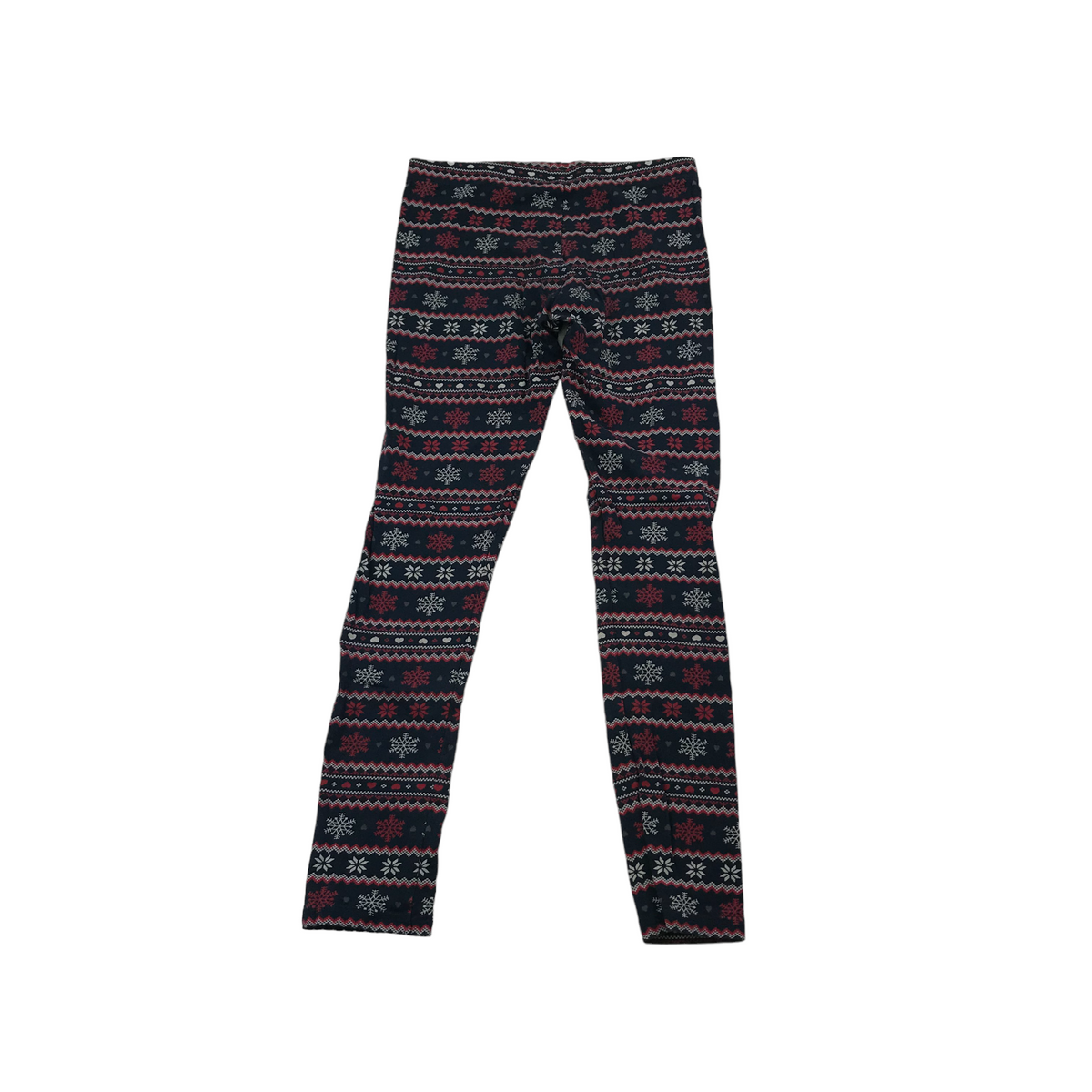 F&F Navy Christmas Leggings Age 9