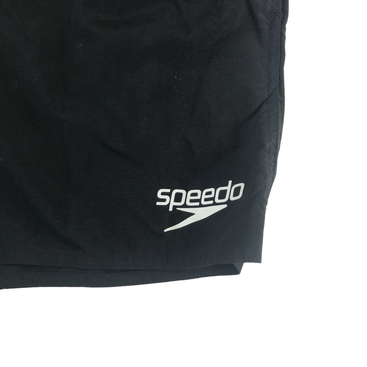 Speedo swim trunks men's M black plain with logo and mesh lining
