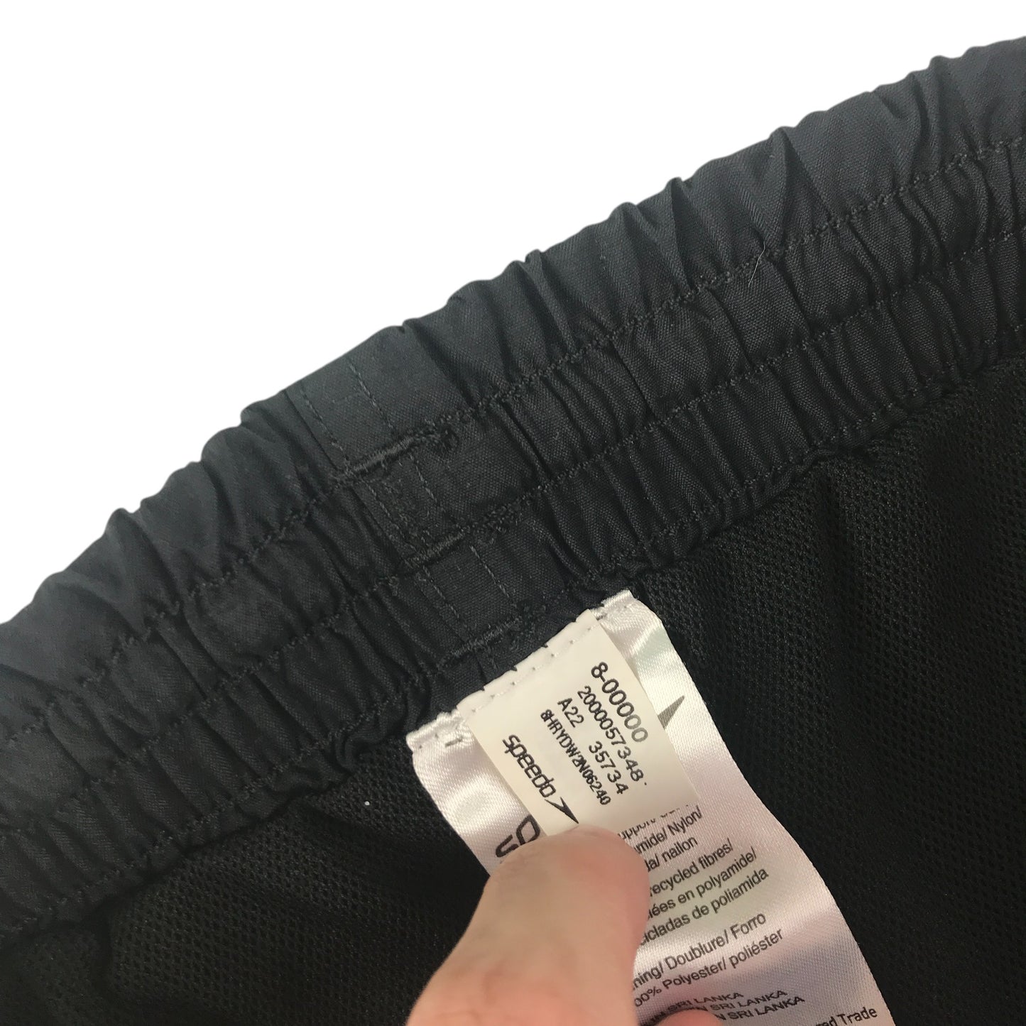 Speedo swim trunks men's M black plain with logo and mesh lining