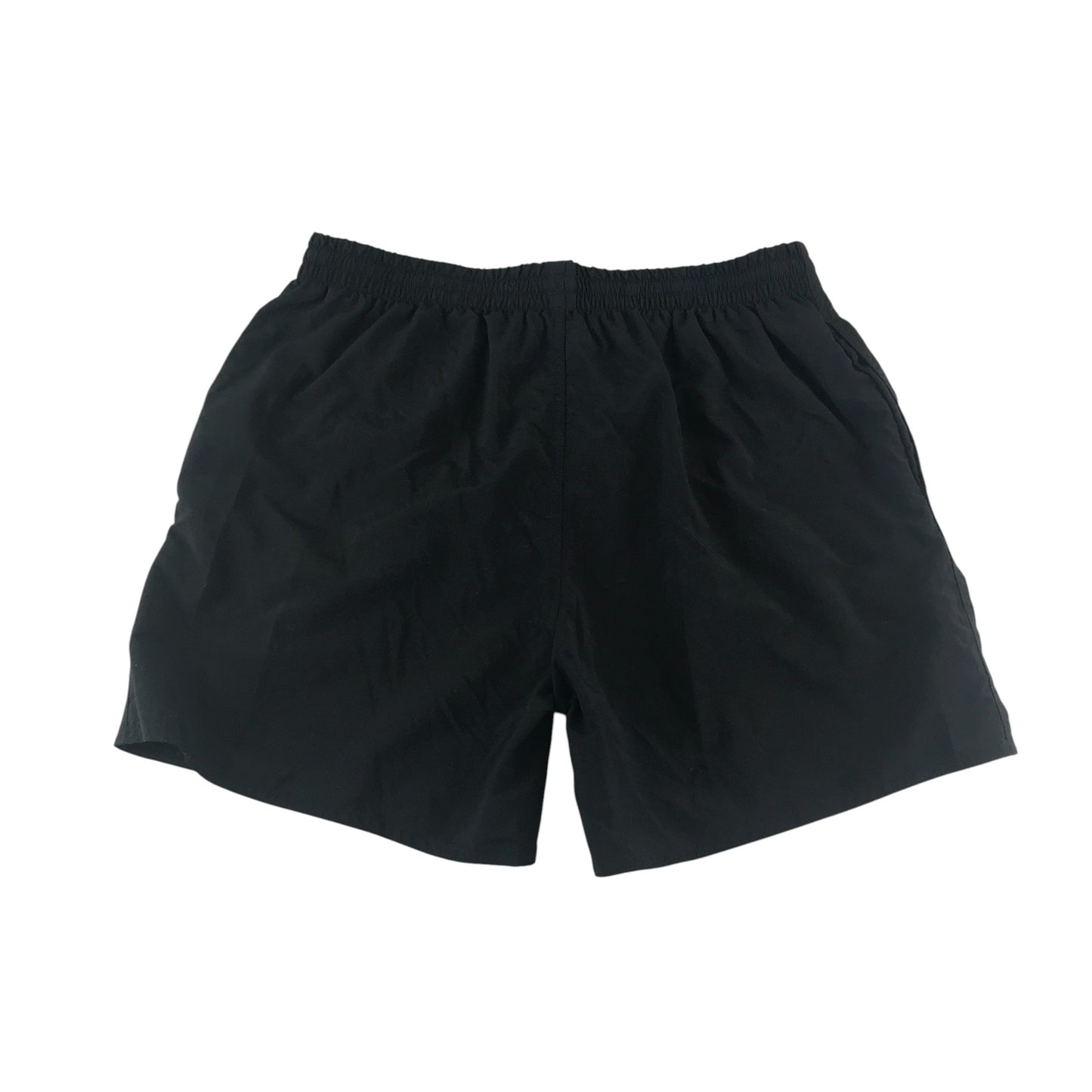 Speedo swim trunks men's M black plain with logo and mesh lining