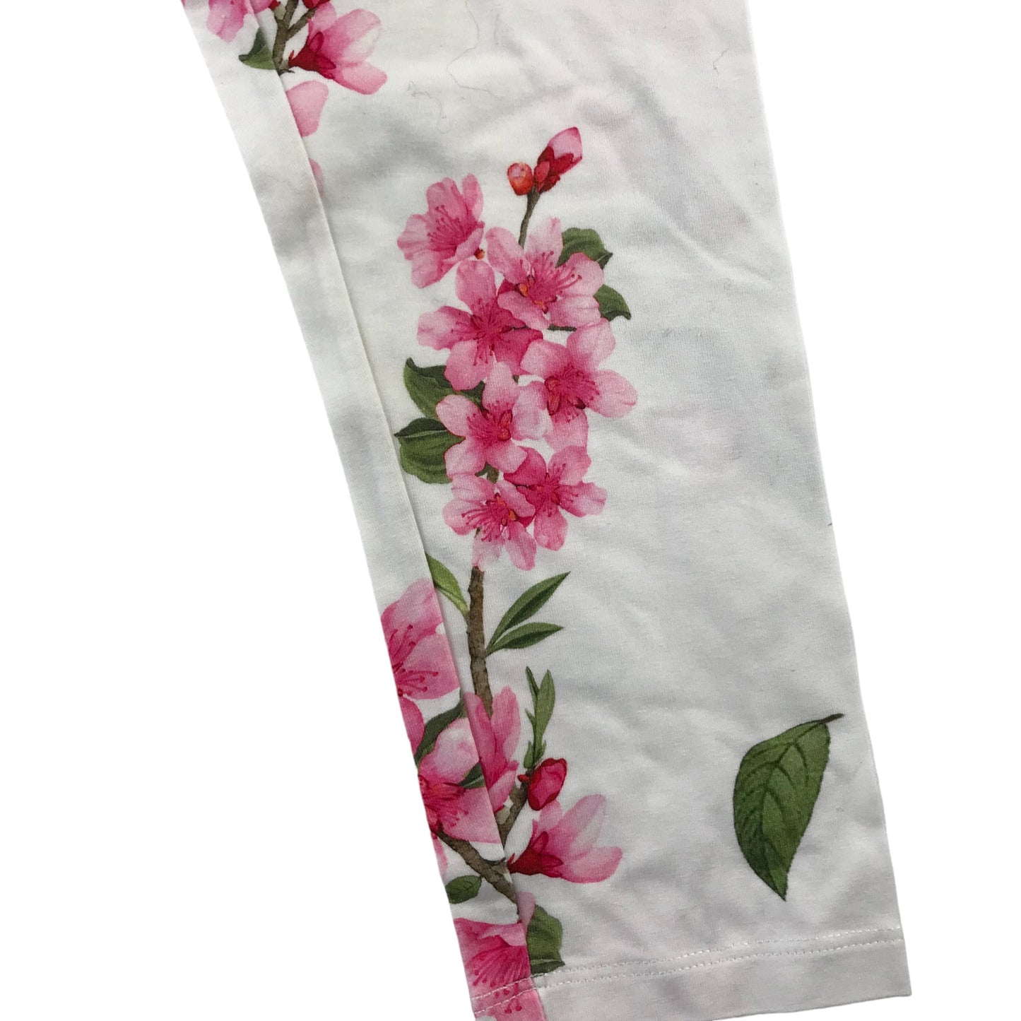 Monnalisa Leggings Age 9 White Pink Floral Pattern