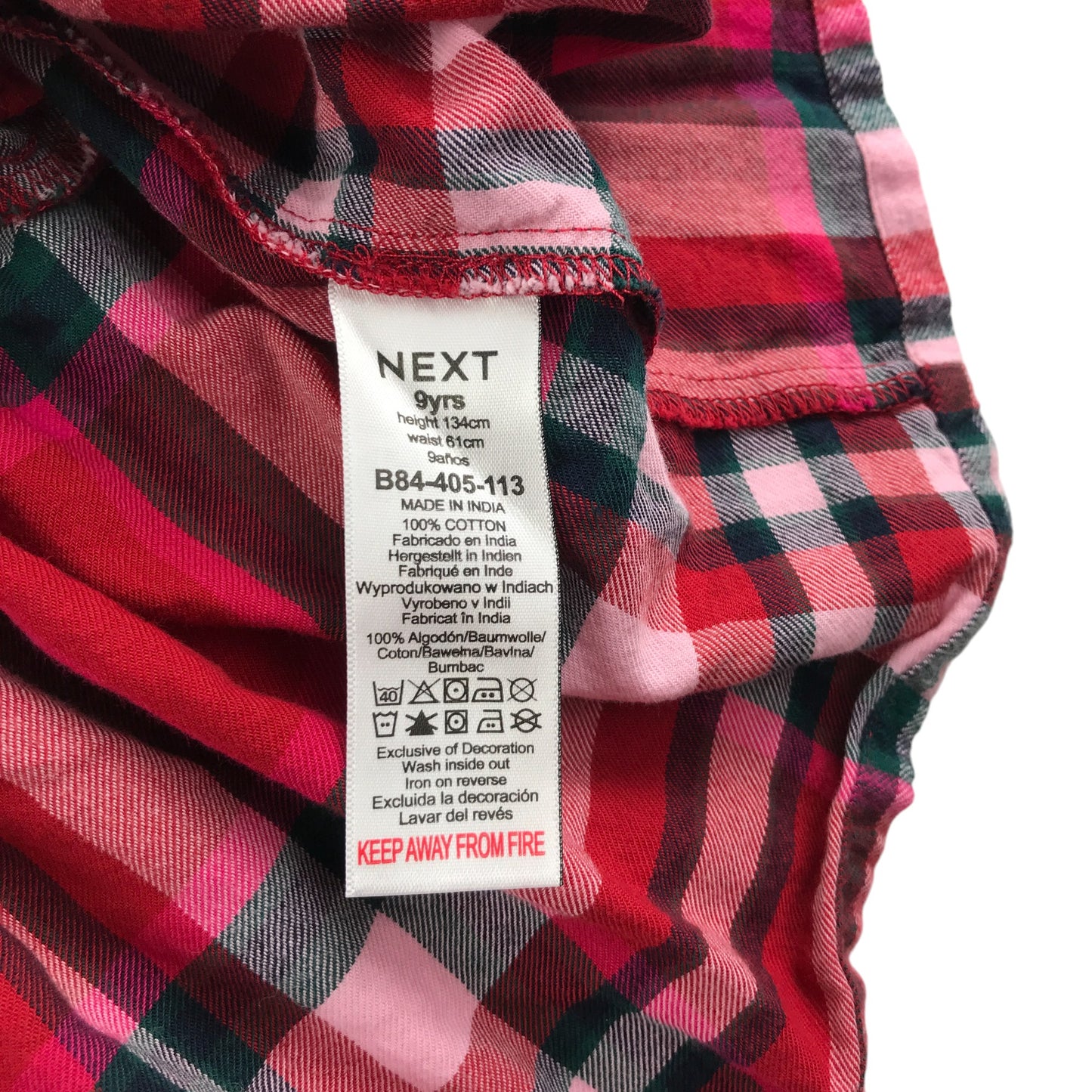 Next shirt Dress 8-9 years red checked tiered skirt cotton