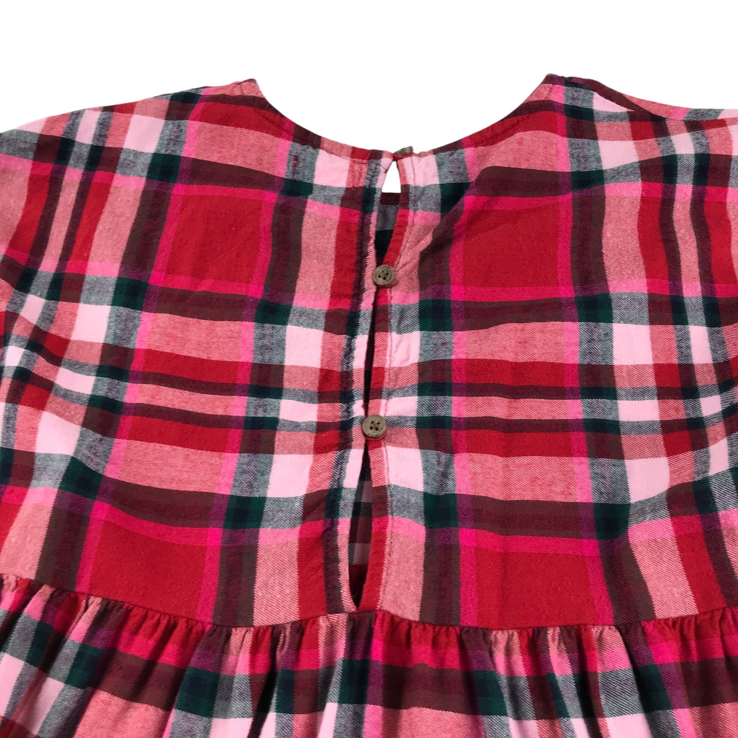 Next shirt Dress 8-9 years red checked tiered skirt cotton