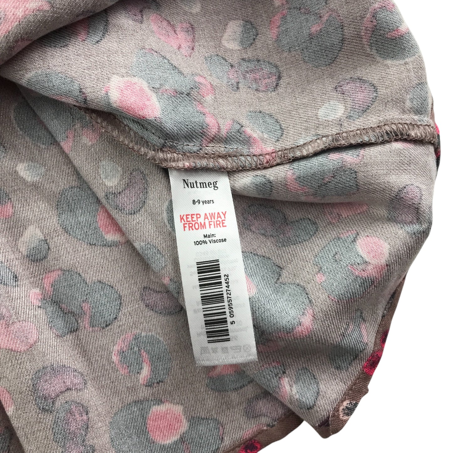 Nutmeg Dress 8-9 years pink graphic design long tiered a-line dress