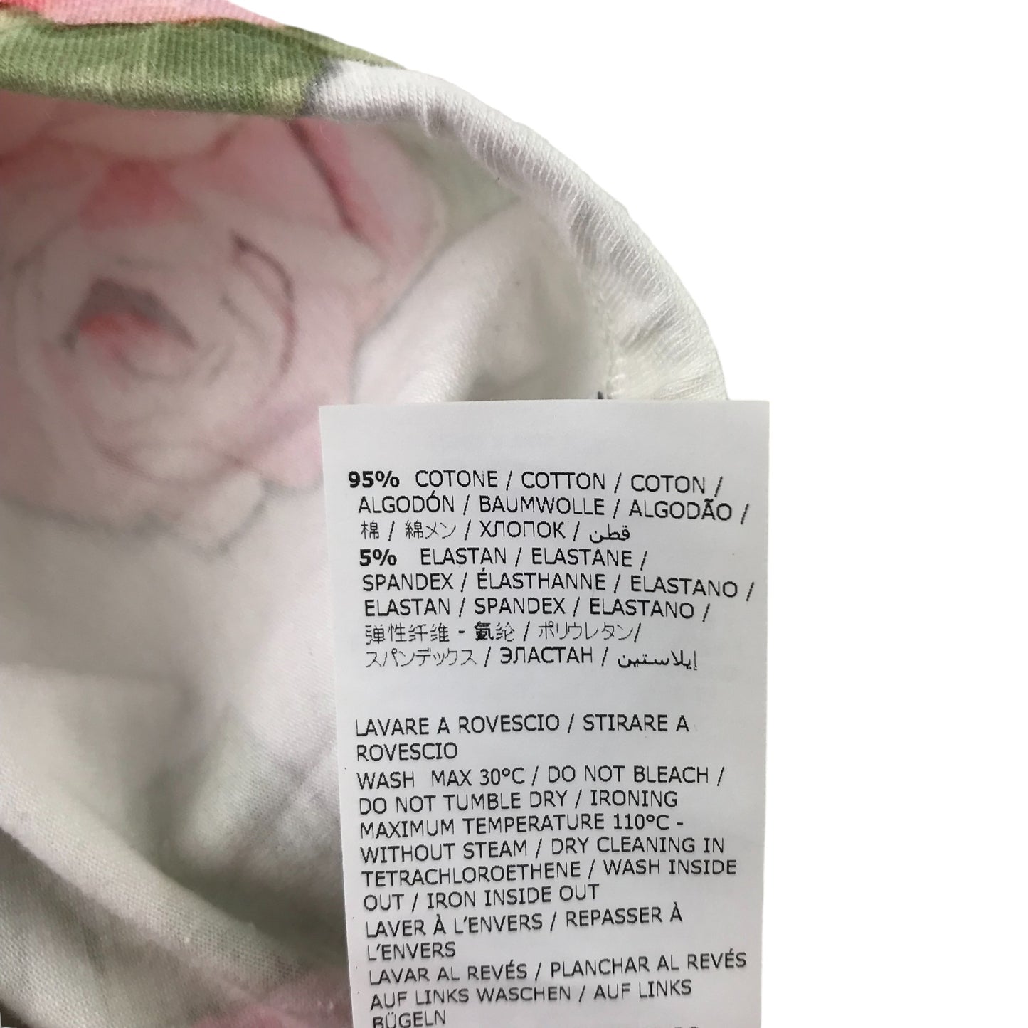 Monnalisa Leggings Age 8 White Pink Rose Floral Pattern