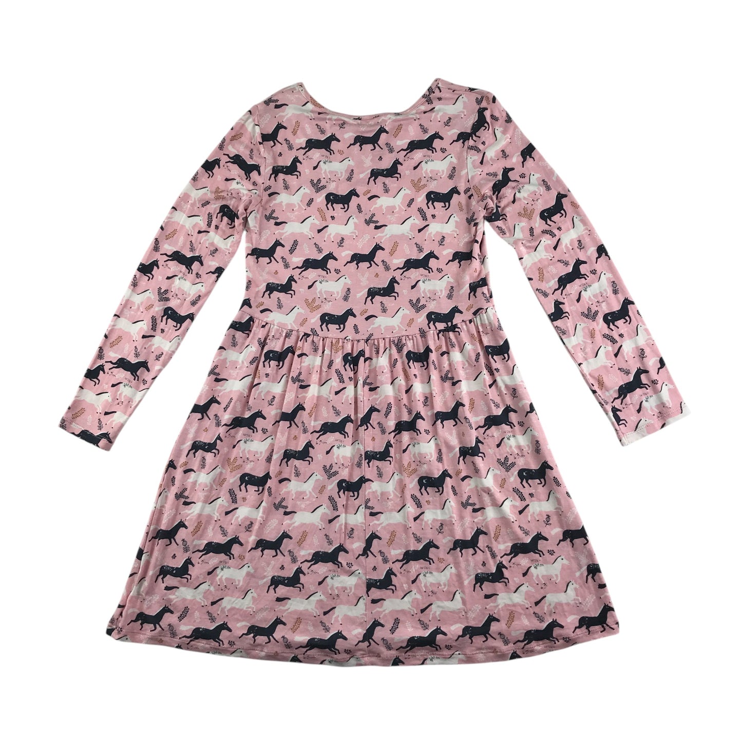 John Lewis Dress 8-9 years pink horse graphic design print