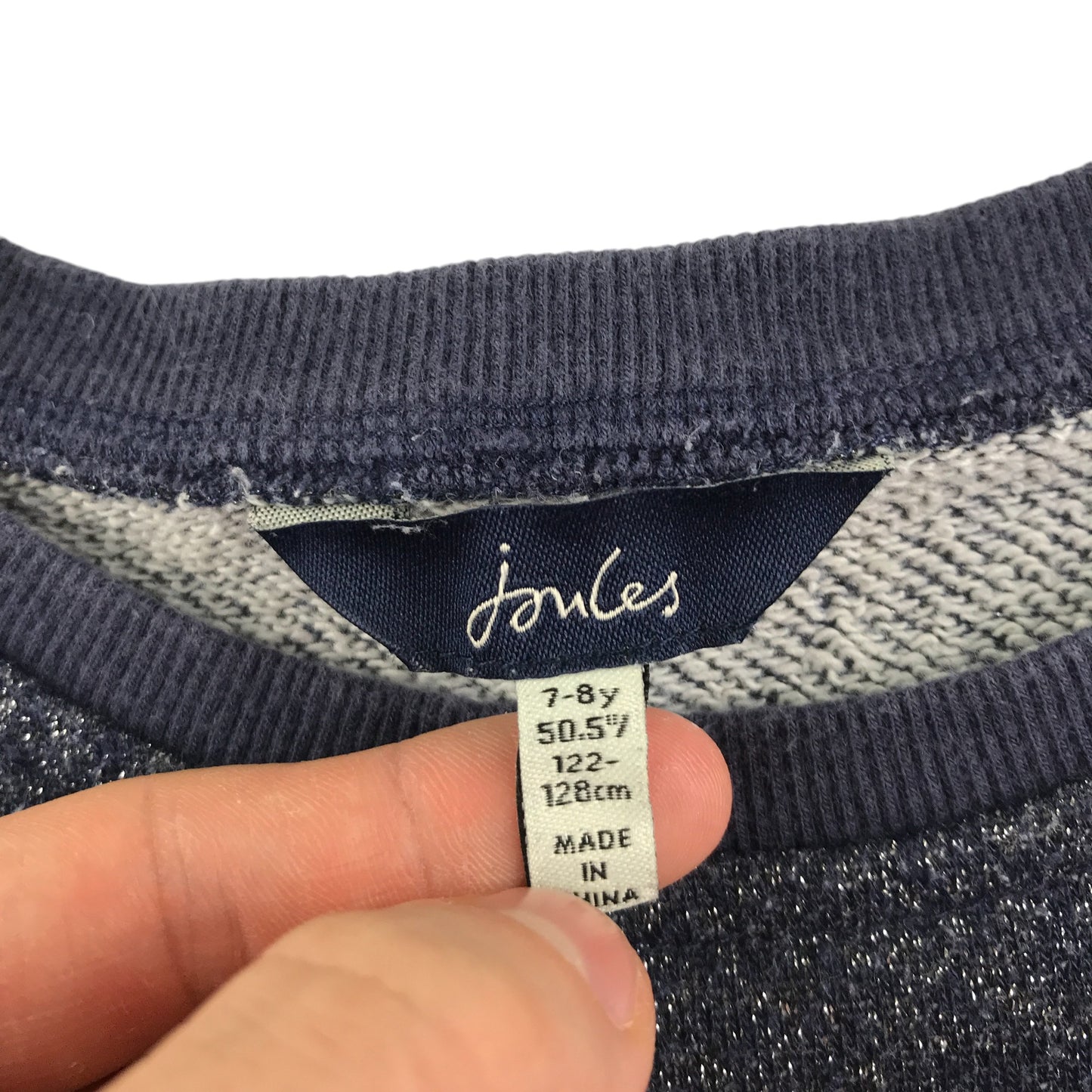 Joules Dress 7-8 years navy long sleeve with frilling