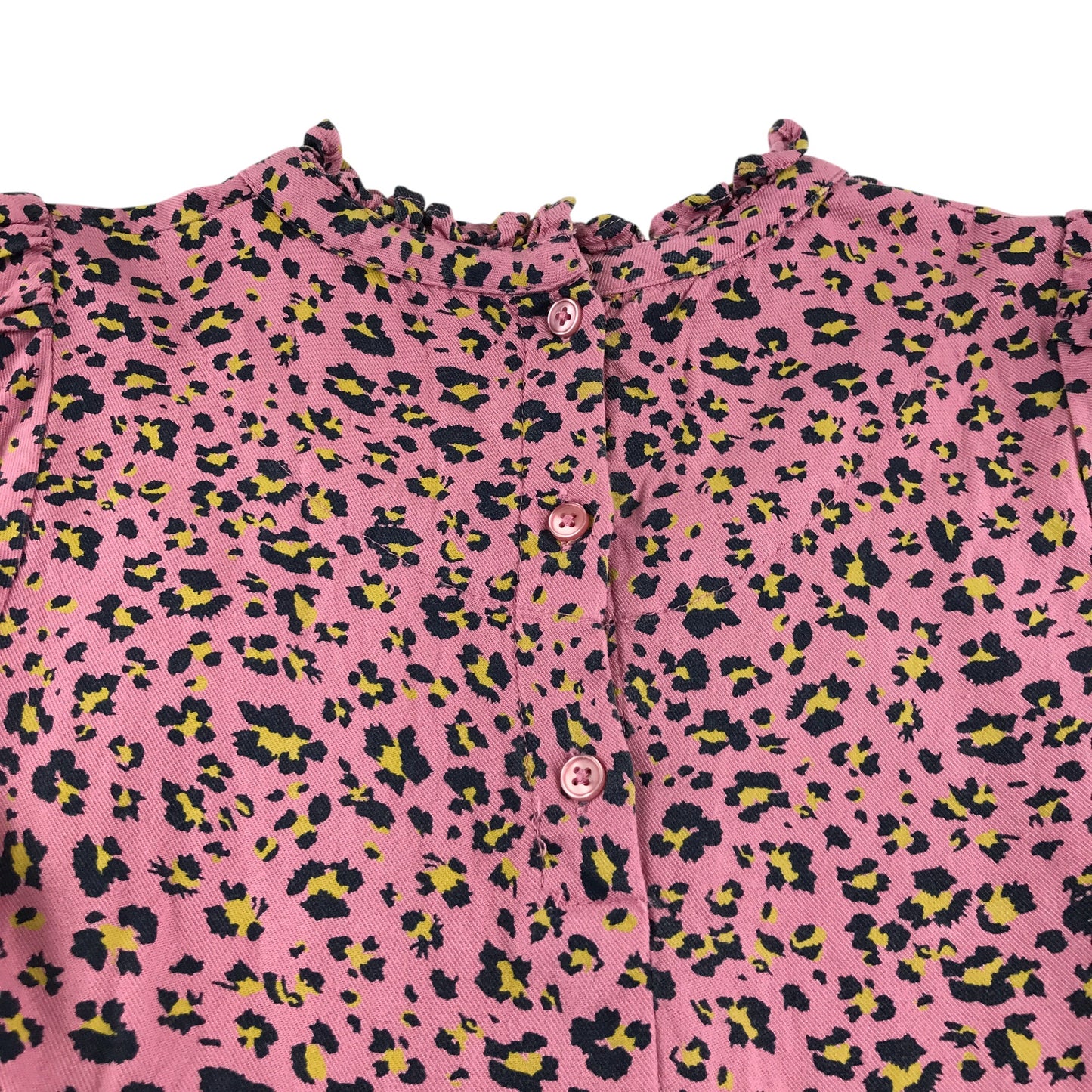 M&S Dress 7-8 years pink long sleeve leopard print