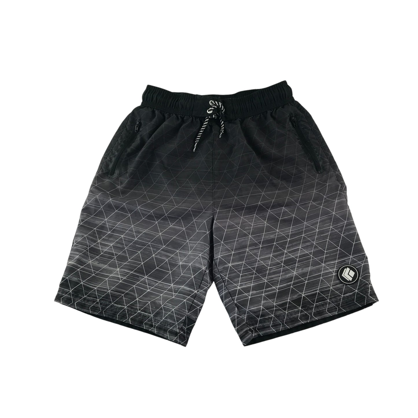 Next swim trunks 10-11 years black with graphic pattern design