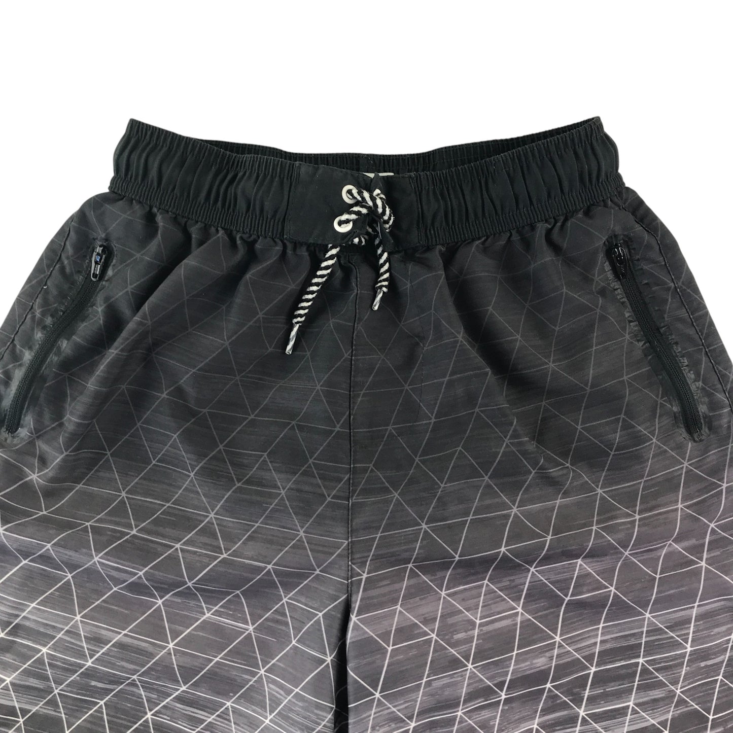 Next swim trunks 10-11 years black with graphic pattern design