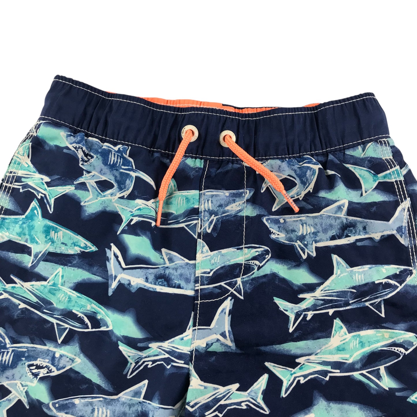 GAP swim trunks 6-7 years navy blue sharks print pattern shorts