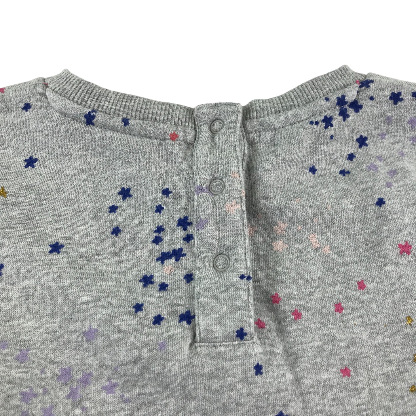M&S dress 6-7 years grey marl long sleeve with stars and sequins print