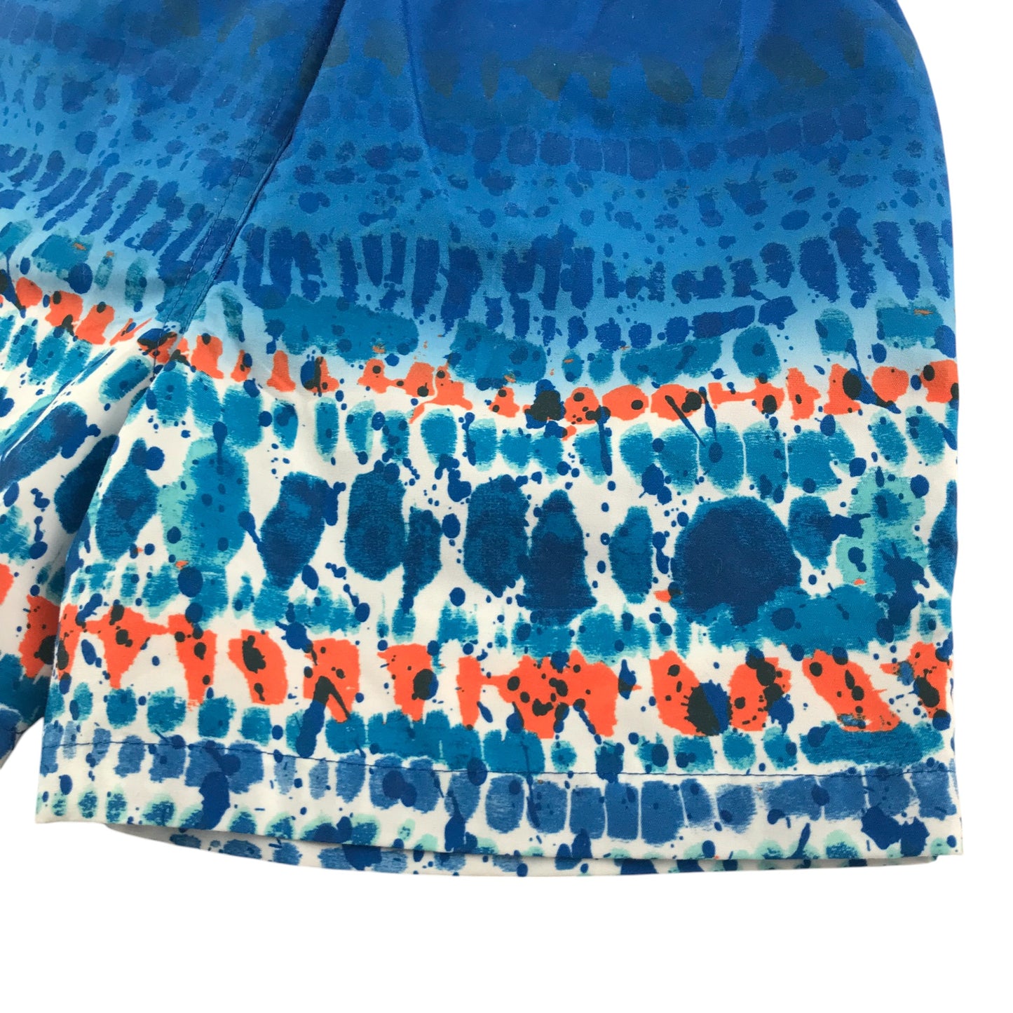 Matalan swim trunks 8-9 years blue and orange graphic pattern