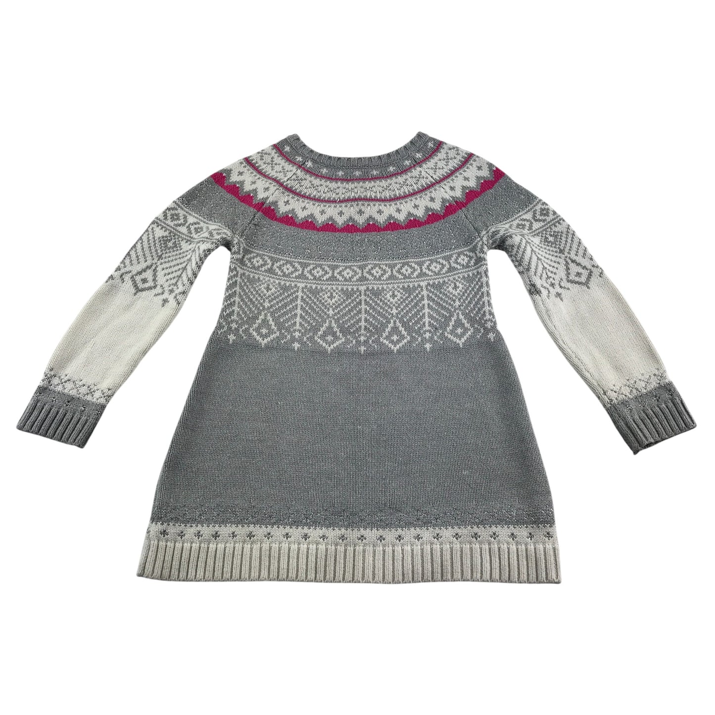 Lulurain dress 5-6 years grey long sleeve knitwear winter pattern