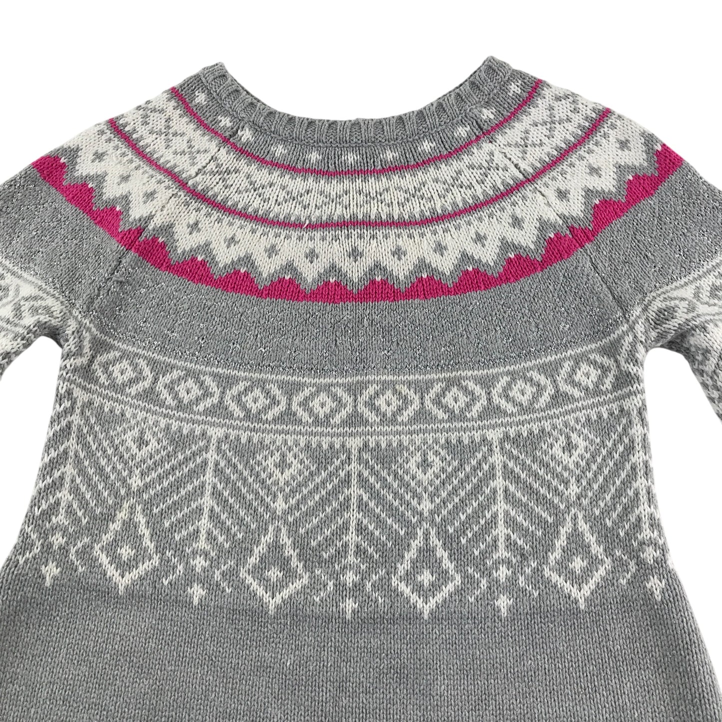 Lulurain dress 5-6 years grey long sleeve knitwear winter pattern
