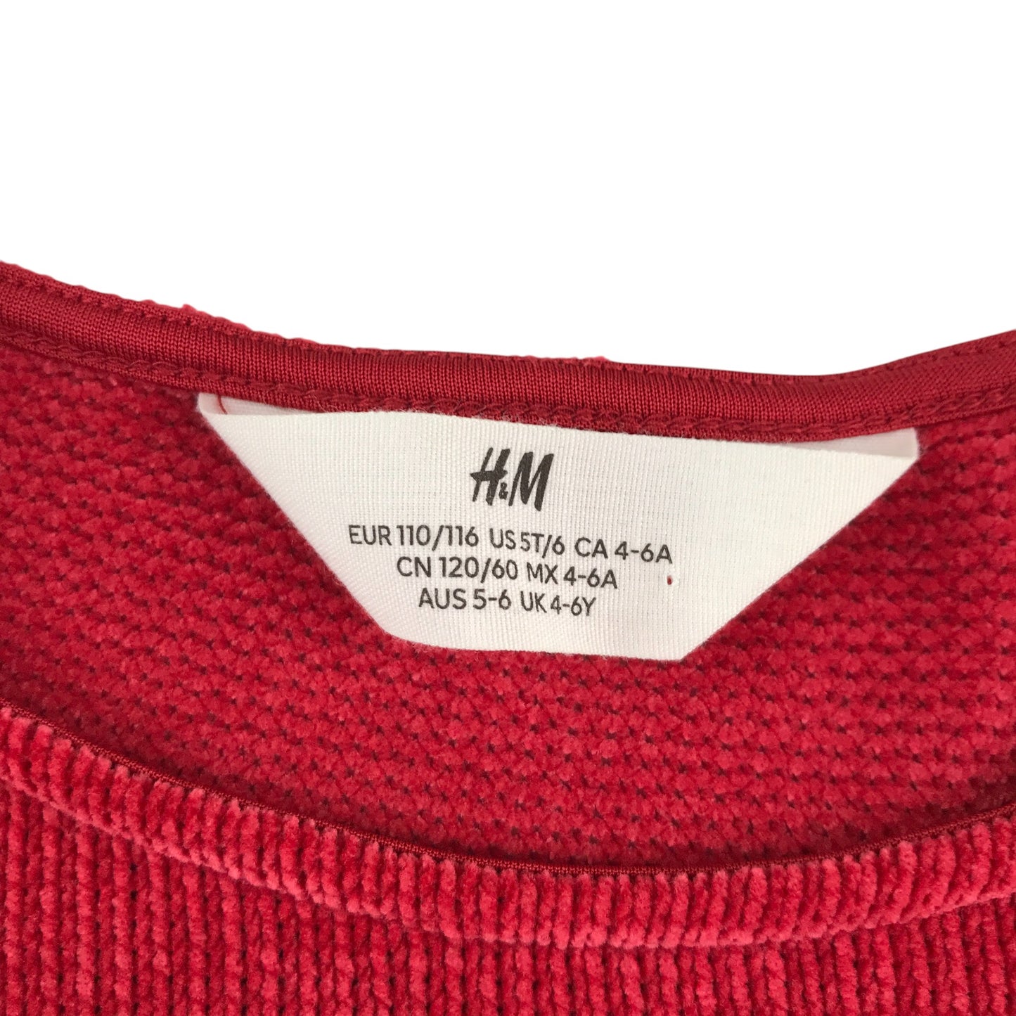 H&M dress 5-6 years red long sleeve top with tulle glittery skirt