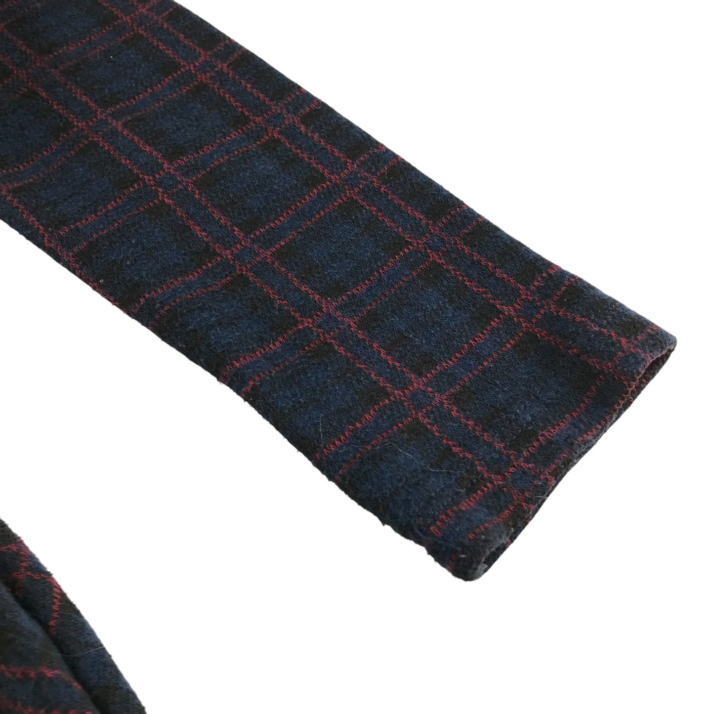 MNG dress 4-5 years navy with red checked pattern long sleeve