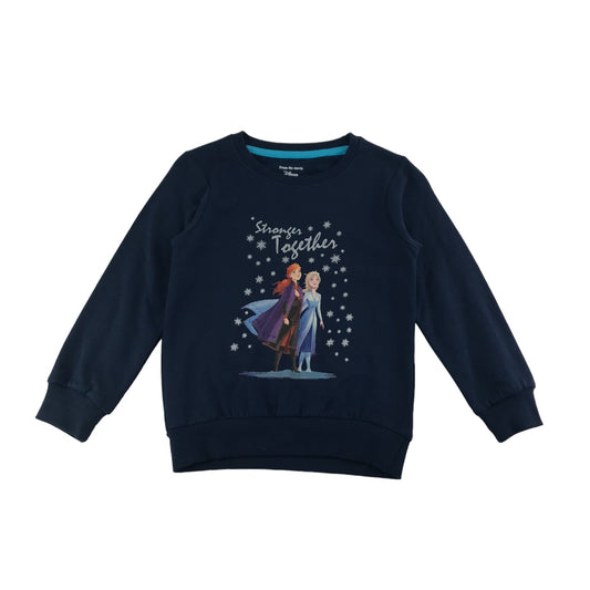 Character.com Sweater Age 6 Navy Blue Disney Frozen Jersey Pullover Cotton