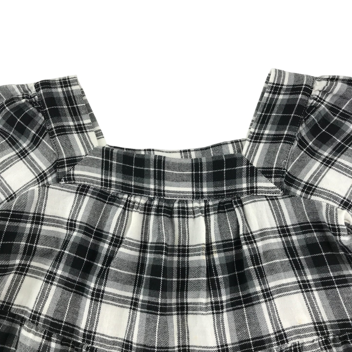 GAP dress 4-5 years black and white checked pattern with long sleeves cotton