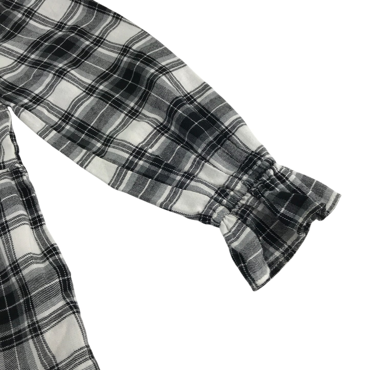 GAP dress 4-5 years black and white checked pattern with long sleeves cotton