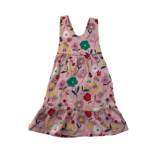 Mothercare dress 5-6 years pink floral pinafore style cotton