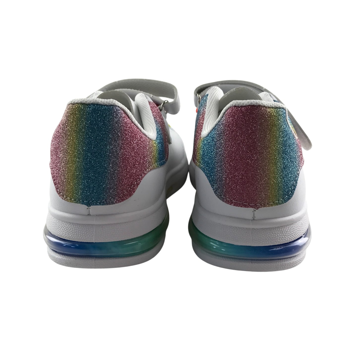Daodan Chaoren trainers shoe size 2 white fun multicoloured rainbow and glittery design