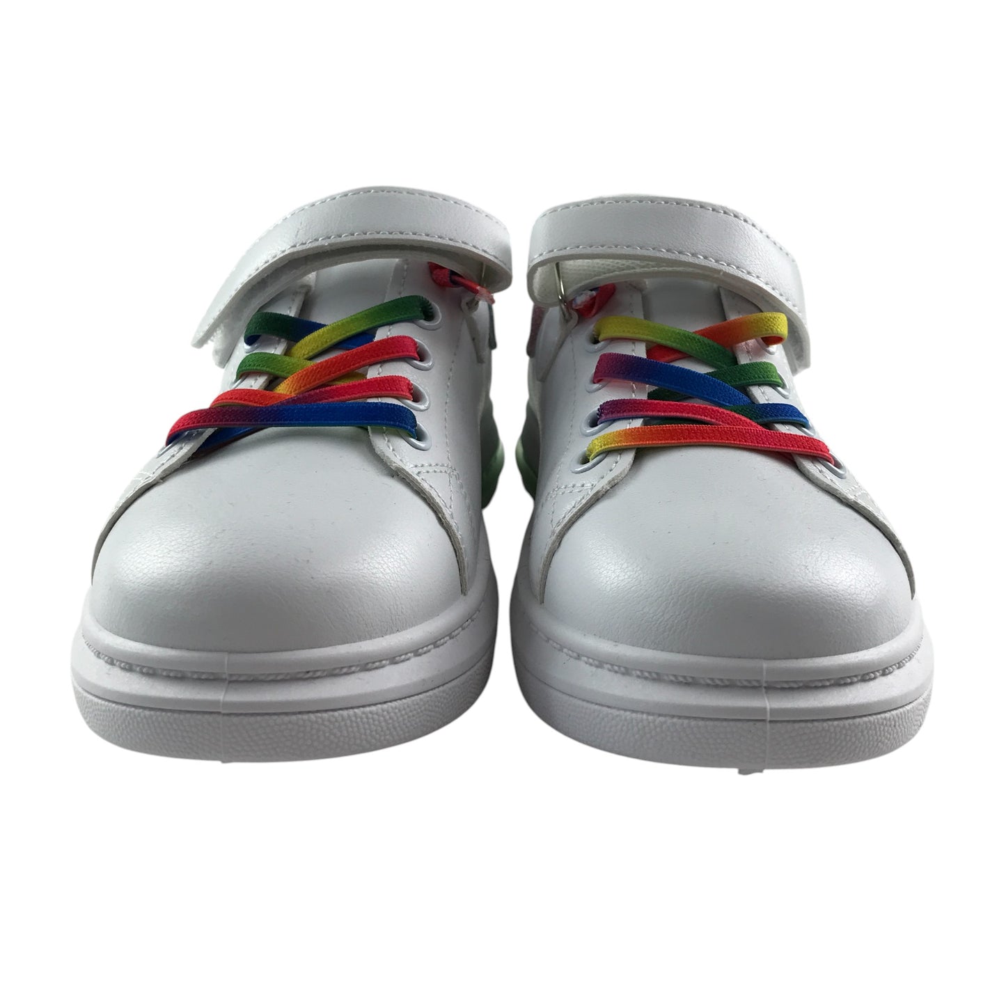 Daodan Chaoren trainers shoe size 2 white fun multicoloured rainbow and glittery design