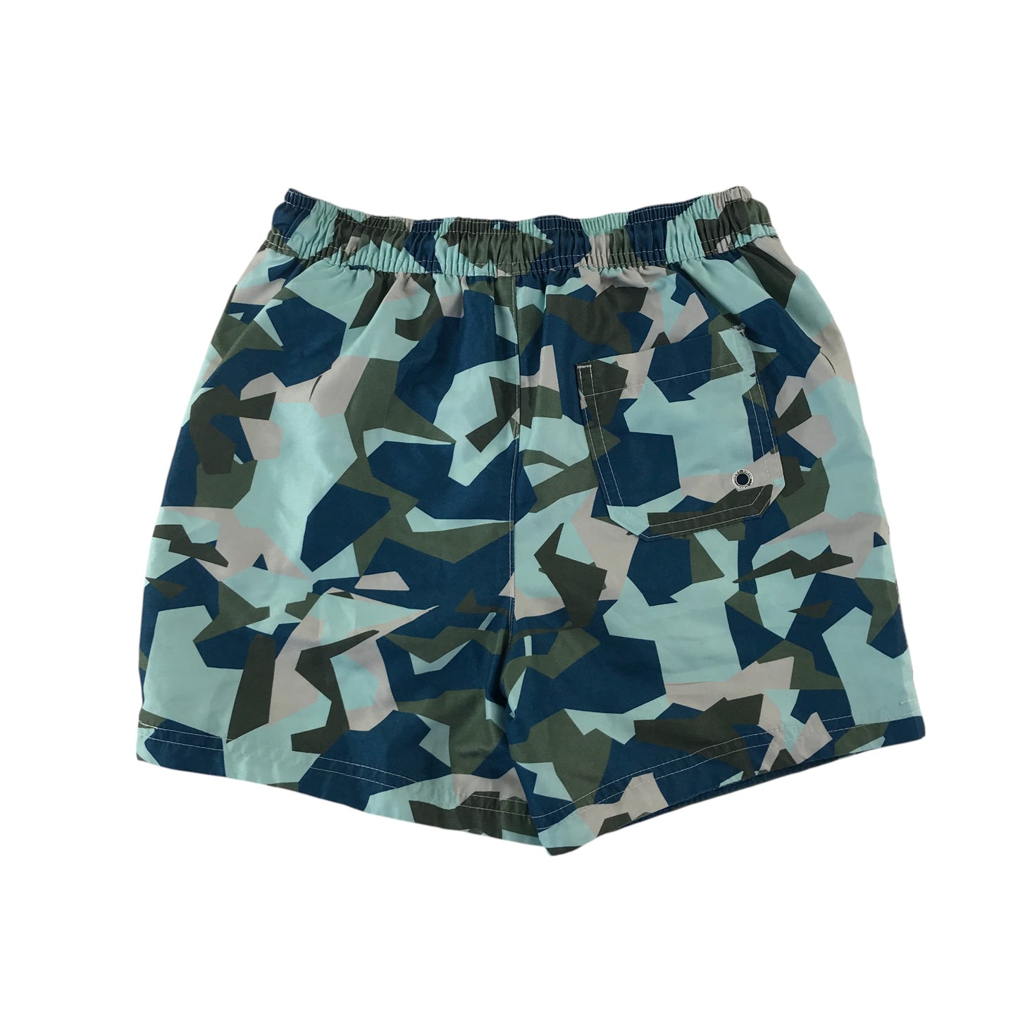 Next swim trunks 8-9 years blue and khaki camo style elasticated waist